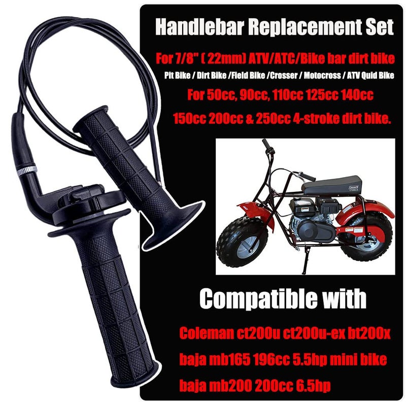 Aniro Moto Throttle Cable + Handle Bar Throttle Grips Grip + Throttle Housing Clamp for 50cc 90cc 110cc 125cc 140cc 200cc 250cc 4-stroke Dirt Bike Quad ATV Pit Bike Mini Pocket bike - Image 2